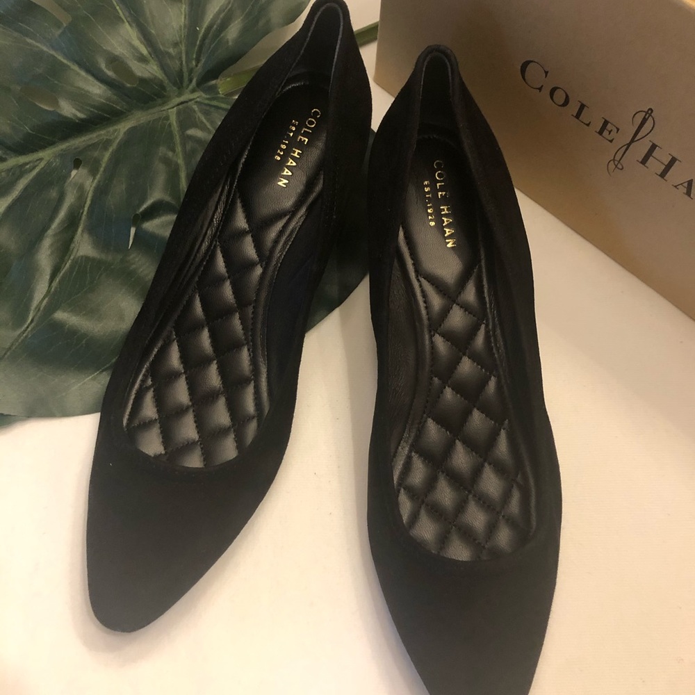 🎁BRAND NEW!!!🎁 Black suede low wedges